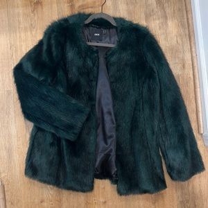 ASOS Emerald Green Faux Fur coat/jacket size 6
